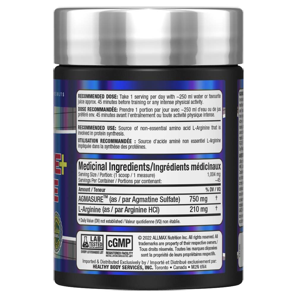 Agmatine+Arginine by ALLMAX Nutrition in 45g Size. SFP