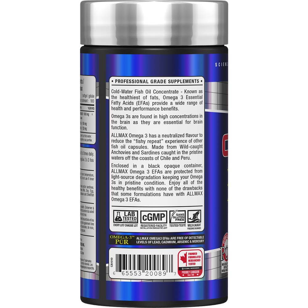 OMEGA 3 by ALLMAX Nutrition in 180ct Size.