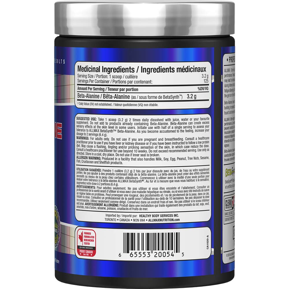 Allmax Nutrition Beta-Alanine Supplement in 400g size