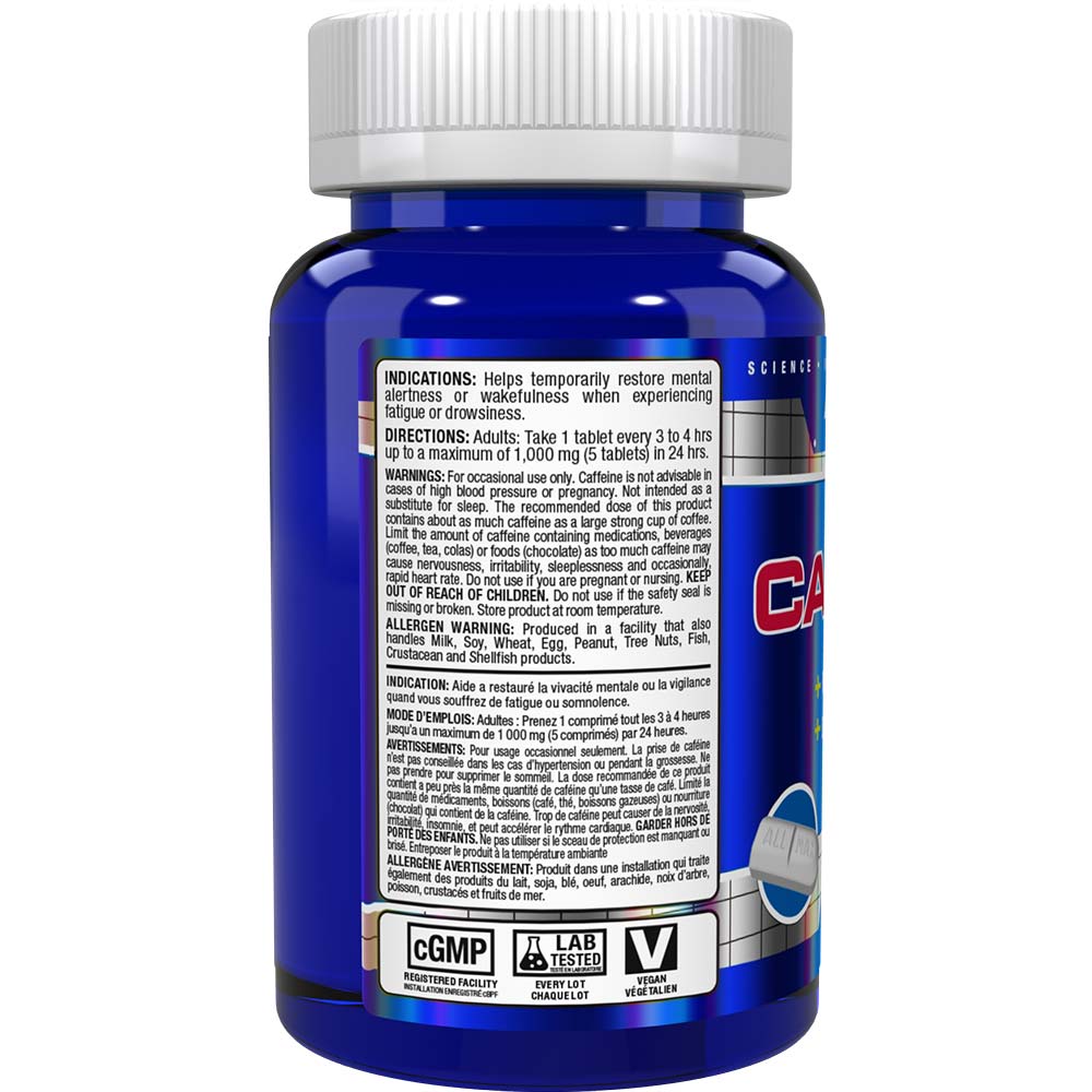 Caffeine supplement by Allmax Nutrition in 100 Tablets size