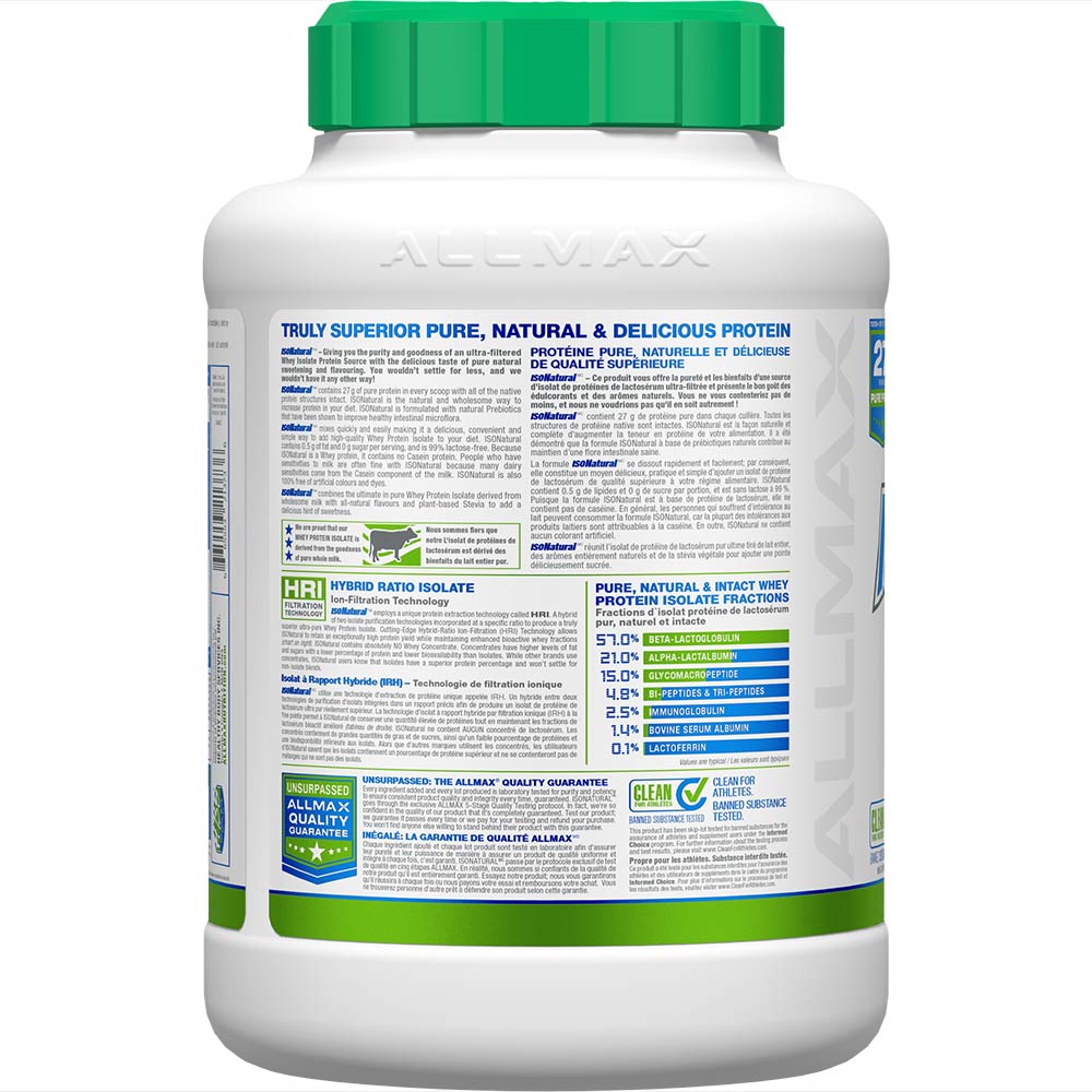 Poudre d'isolat de protéine de lactosérum pure Isonatural