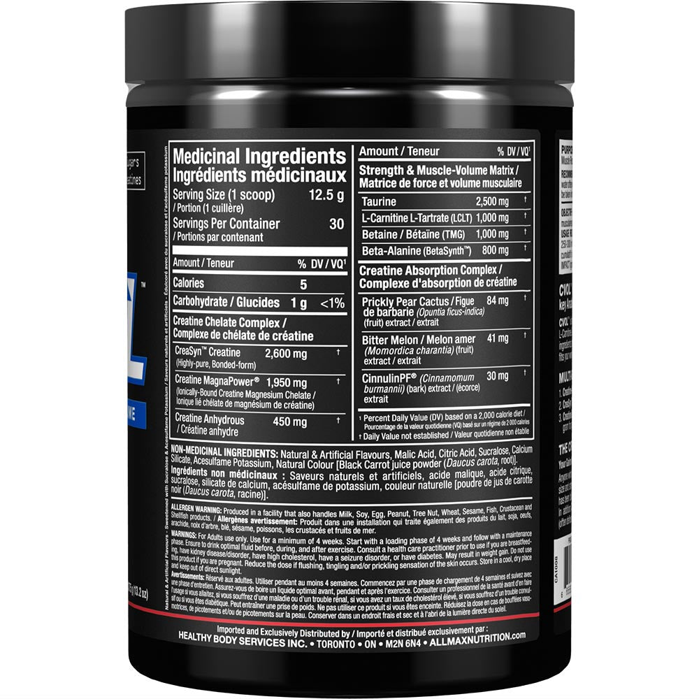 C: VOL by ALLMAX Nutrition in Raspberry Kiwi Flavour and 375g Size. SFP