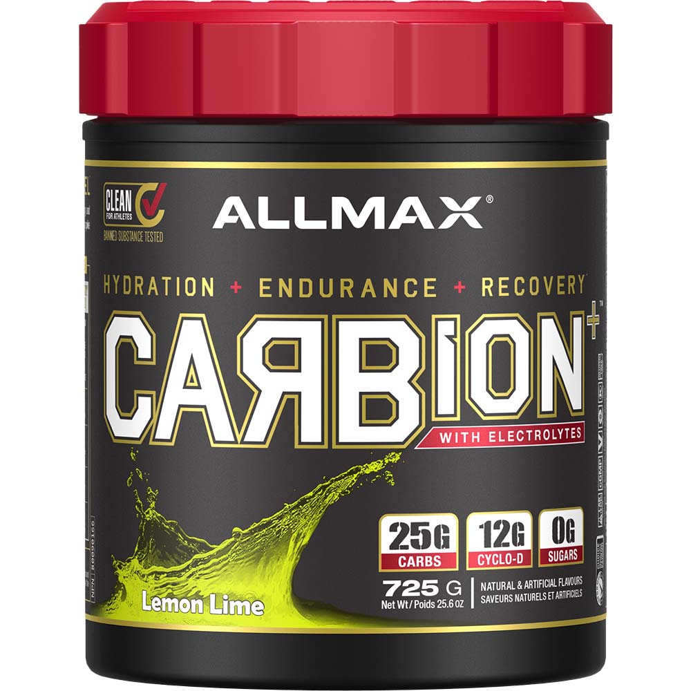 Carbion 25 Serv by ALLMAX Nutrition in Lemon Lime Flavor and 725g Size.