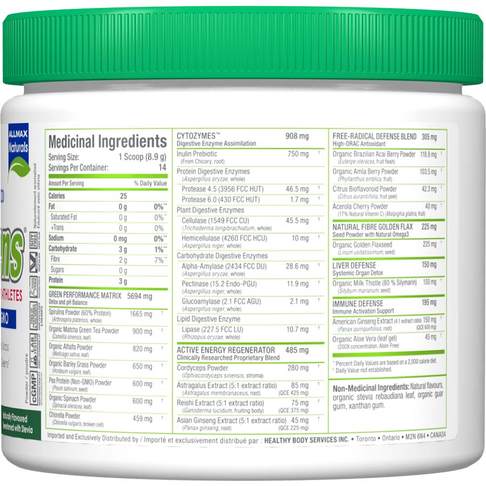 Cytogreens by ALLMAX Nutrition in Acai Berry Green Tea Flavour and 125g Size.SFP
