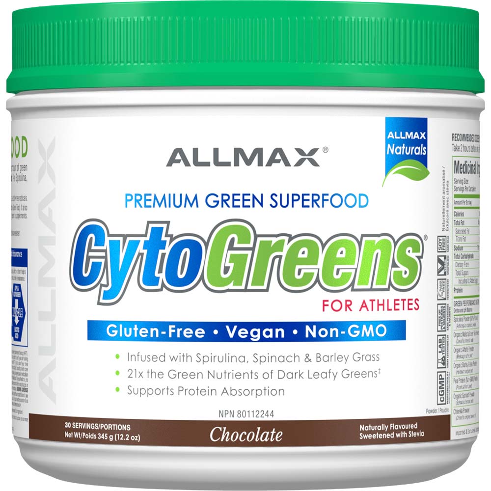 Cytogreens by ALLMAX Nutrition in Chocolate Flavour and 345g Size.