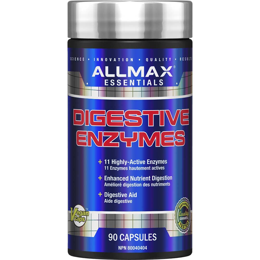 Digestive Enzymes by ALLMAX Nutrition in 90ct Size.
