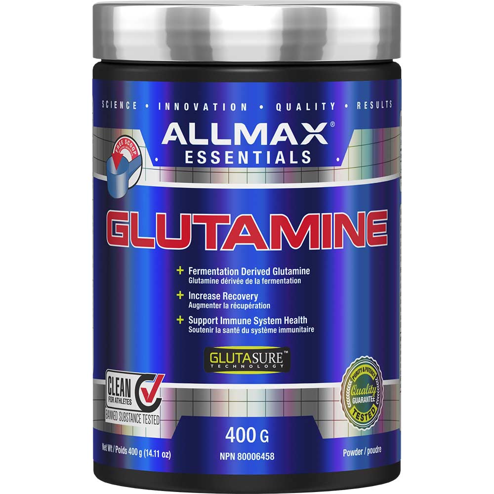 Glutamine by ALLMAX Nutrition in 400g Size.