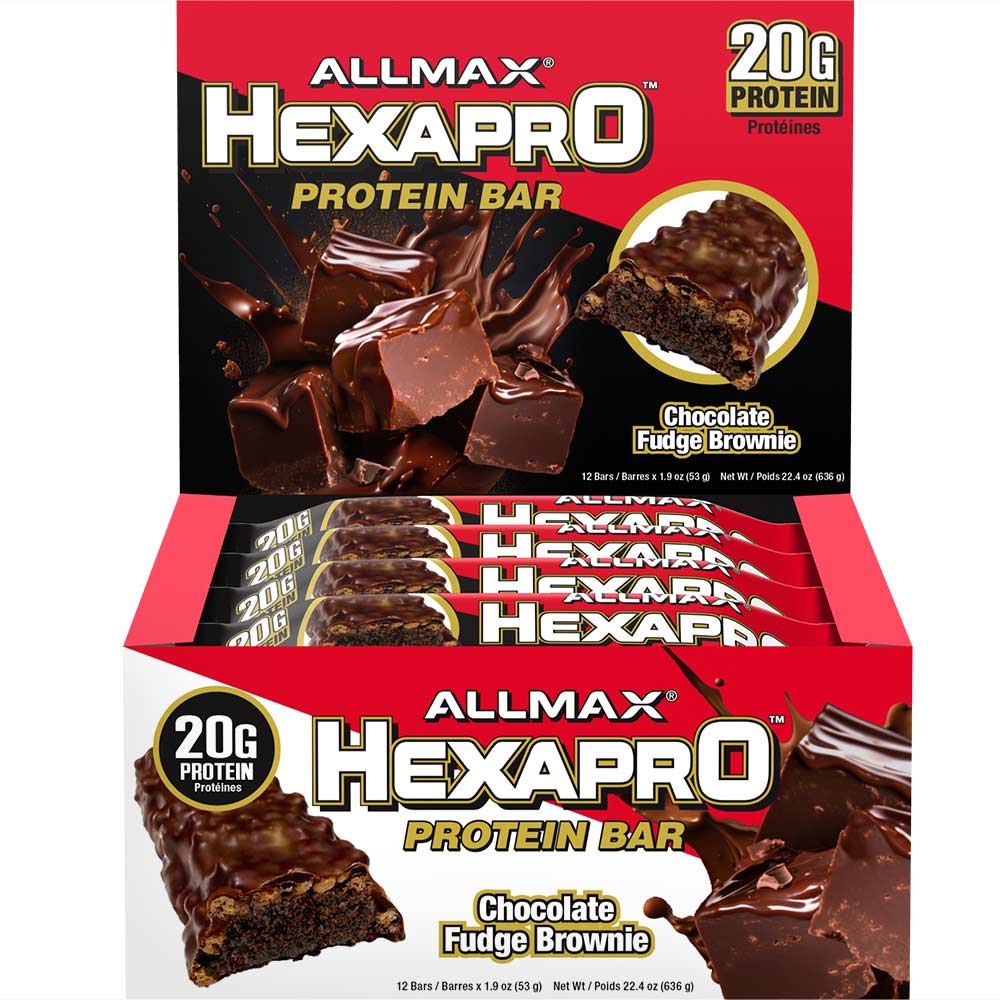 HexaPro Protein Bar by ALLMAX Nutrition in Choc Fudge Browine Flavour and 54g Size.