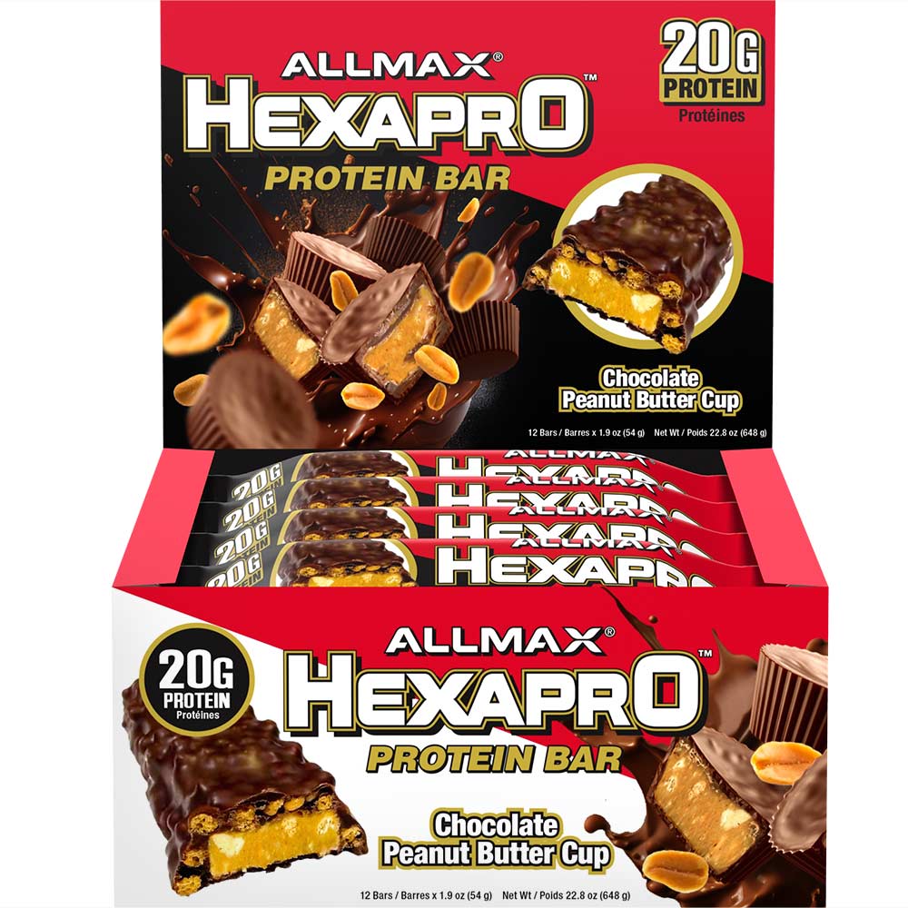 HexaPro Protein Bar by ALLMAX Nutrition in Chocolate Peanut Butter Flavour and 54g Size.