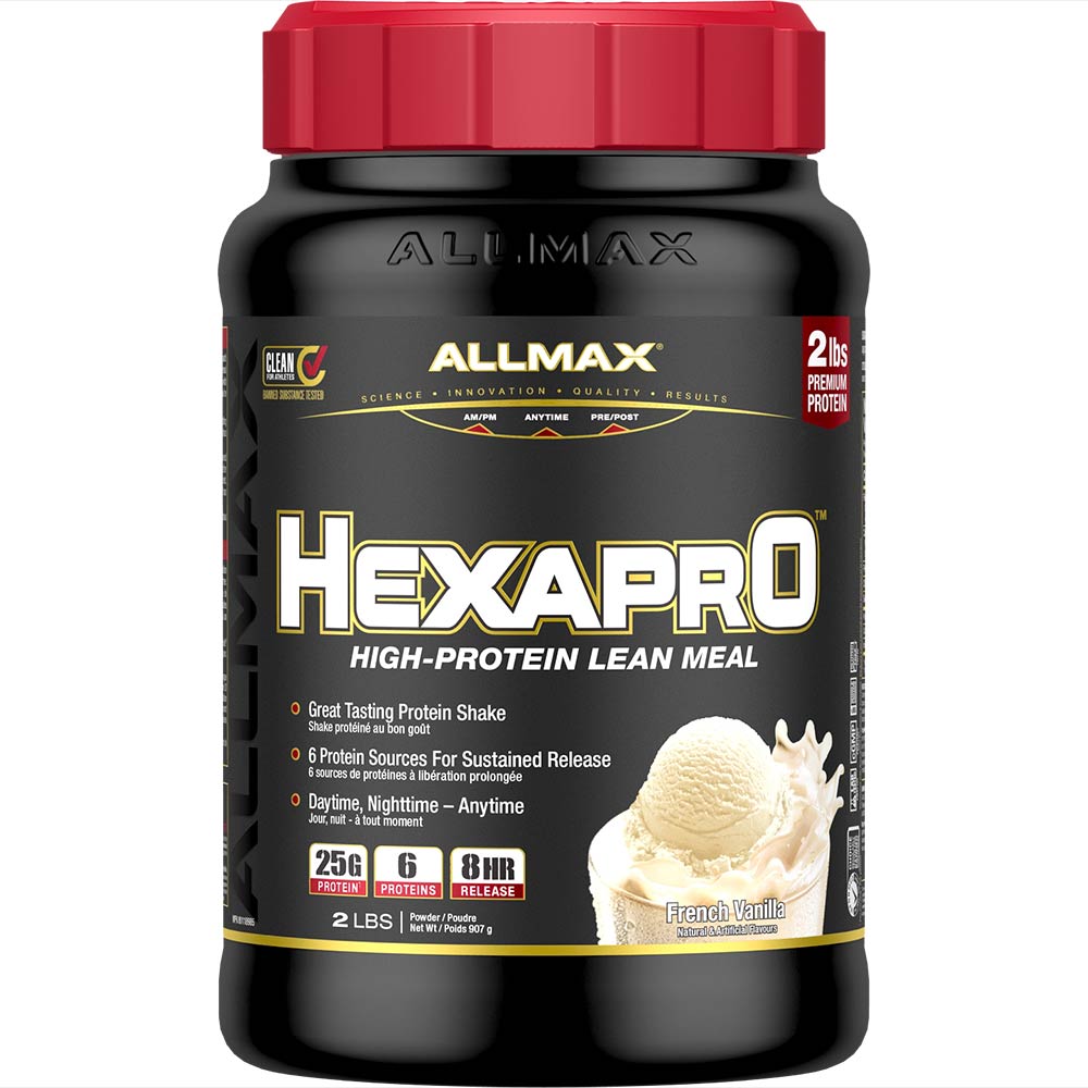 Hexapro by ALLMAX Nutrition in Vanilla Flavour and 2lb Size.