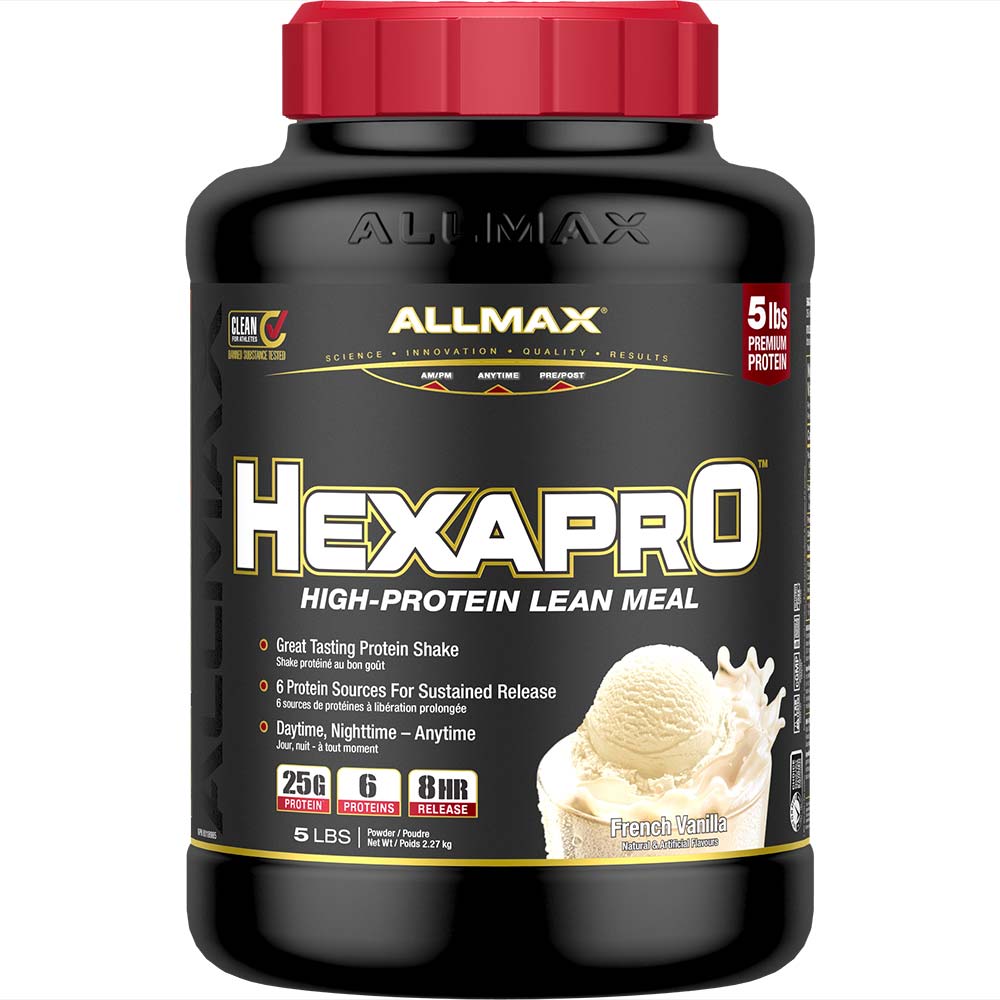 Hexapro by ALLMAX Nutrition in Vanilla Flavour and 5lb Size.
