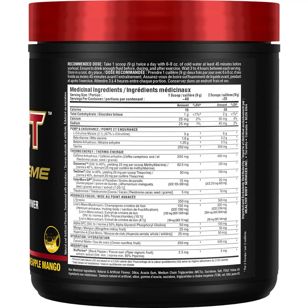 Impact Igniter Xtreme 20 Serv by ALLMAX Nutrition in Pineapple Mango Flavour and 360g Size.