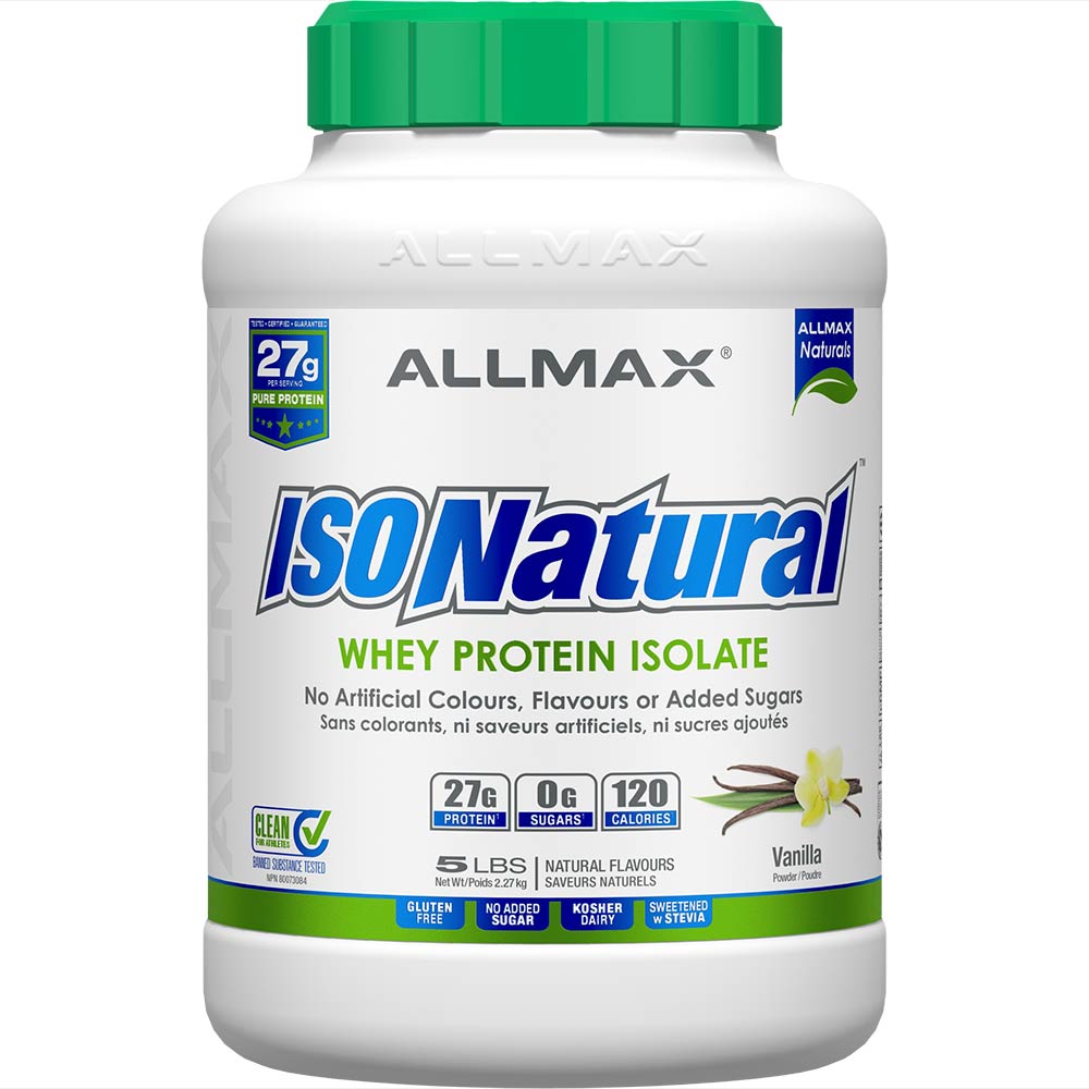 IsoNatural by ALLMAX Nutrition in Vanilla Flavour and 5lb Size.
