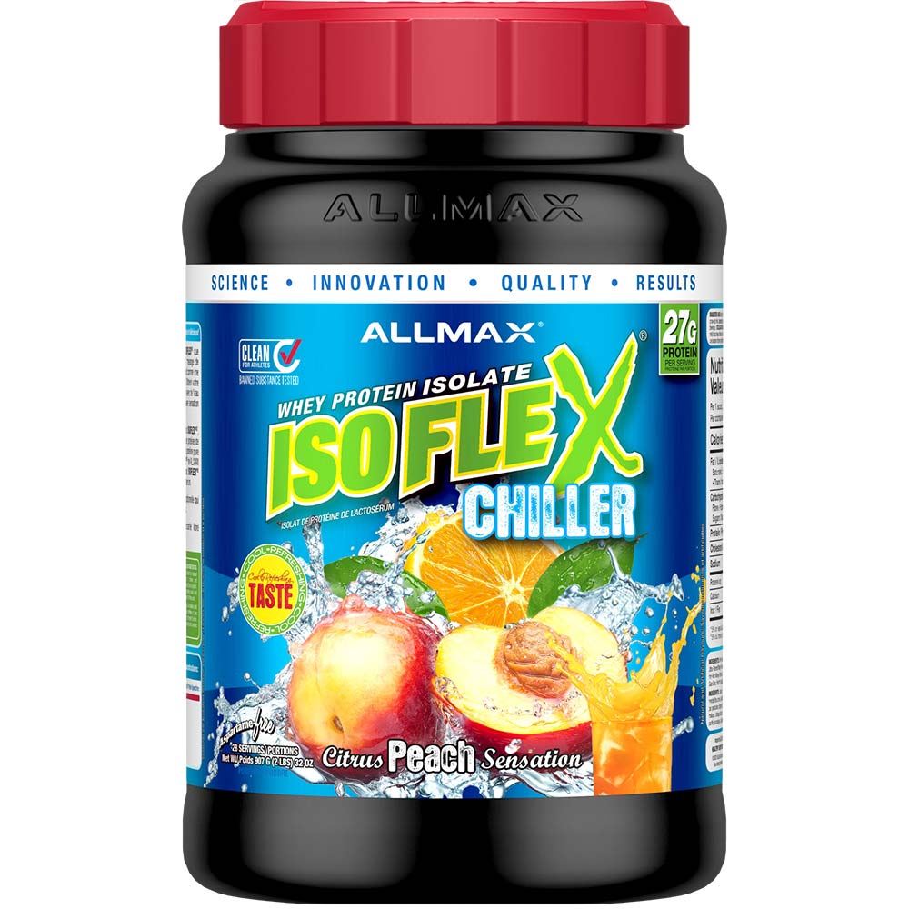 Isoflex by ALLMAX Nutrition in Chiller Peach Flavour and 2lb Size.
