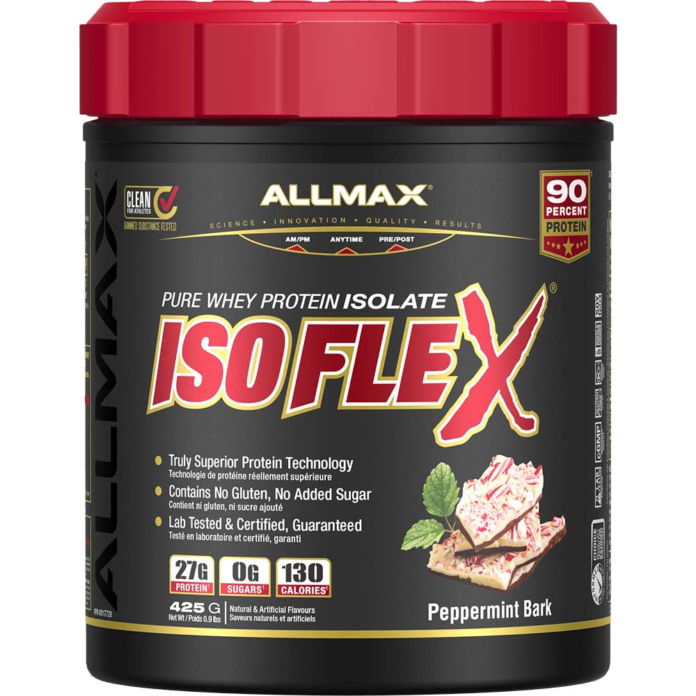 Isoflex by ALLMAX Nutrition in Peppermint Bark Flavour and 425g Size.