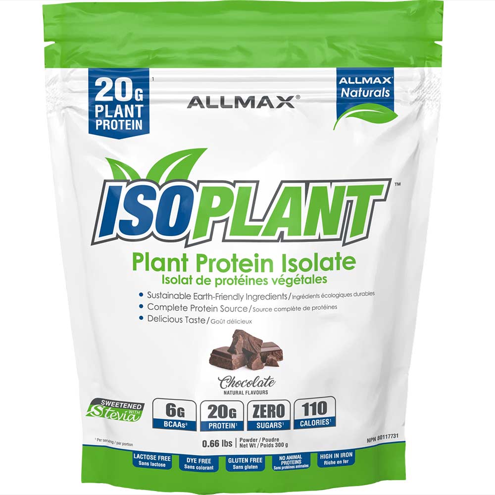 Isoplant by ALLMAX Nutrition in Chocolate Flavour and 300g Size.