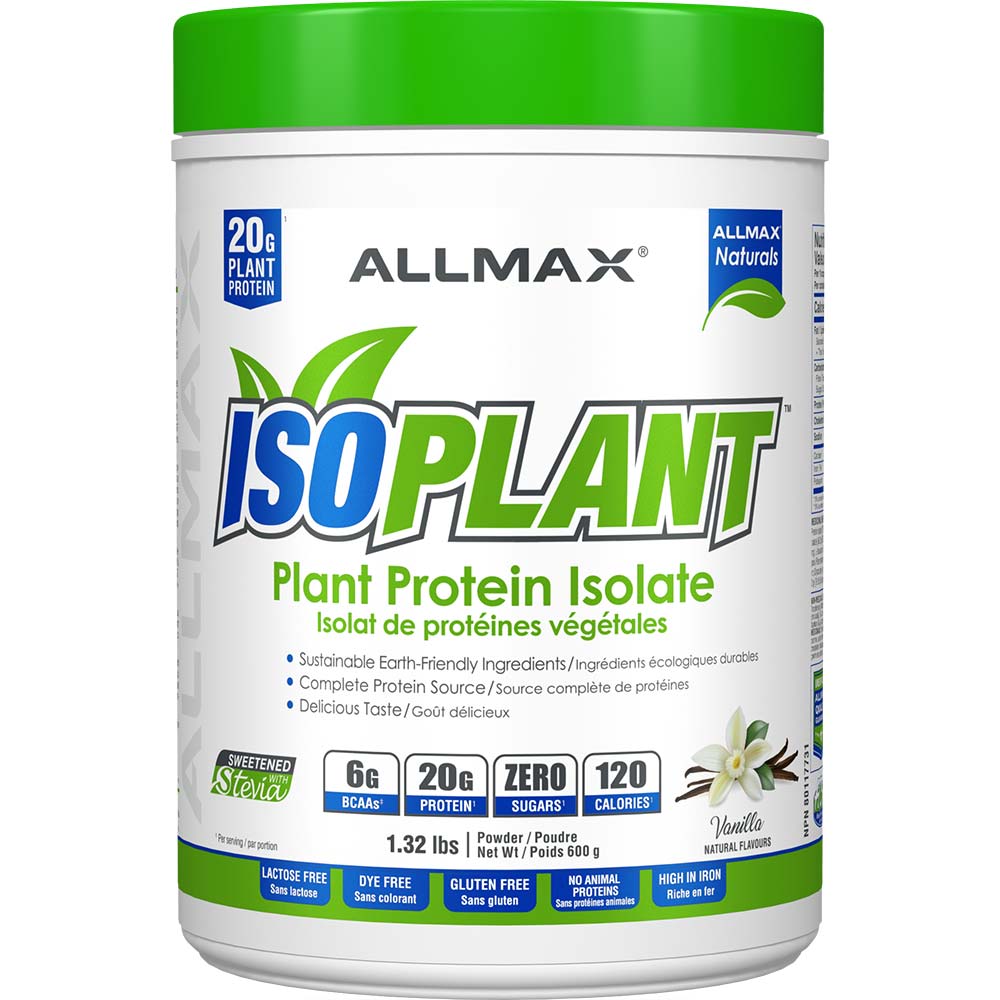 Isoplant by ALLMAX Nutrition in Vanilla Flavour and 600g Size.