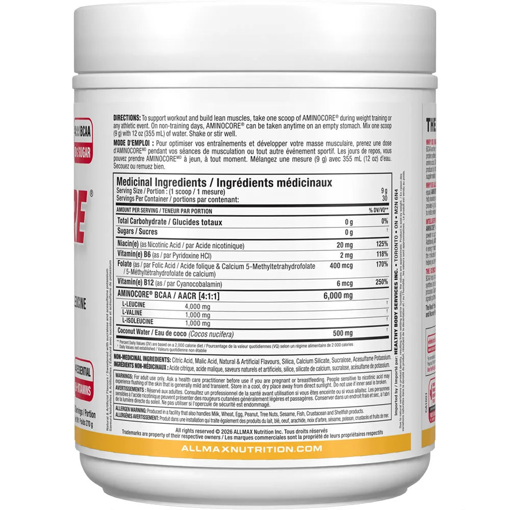Allmax Aminocore new label white in white background