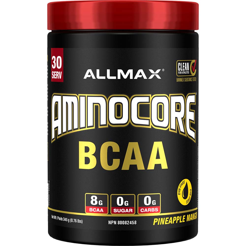 Aminocore 30 Serv by ALLMAX Nutrition in Pineapple Mango Flavour and 345g Size.