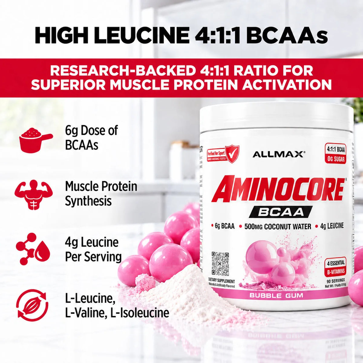 Aminocore : poudre de supplément BCAA