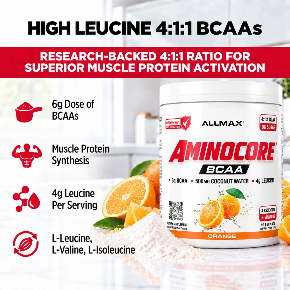 Aminocore : poudre de supplément BCAA