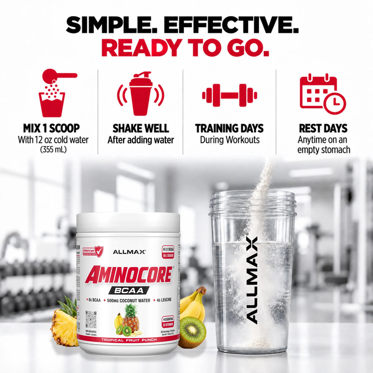 Aminocore : poudre de supplément BCAA