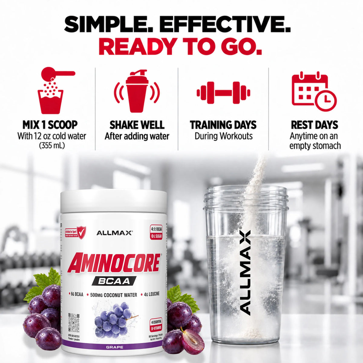 Aminocore : poudre de supplément BCAA