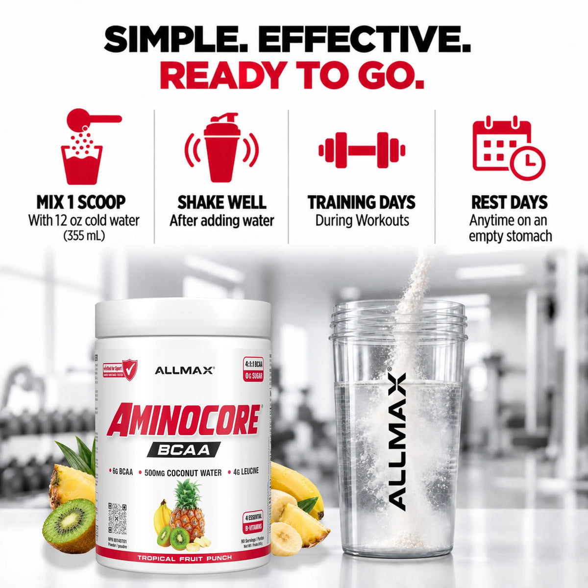 Aminocore : poudre de supplément BCAA
