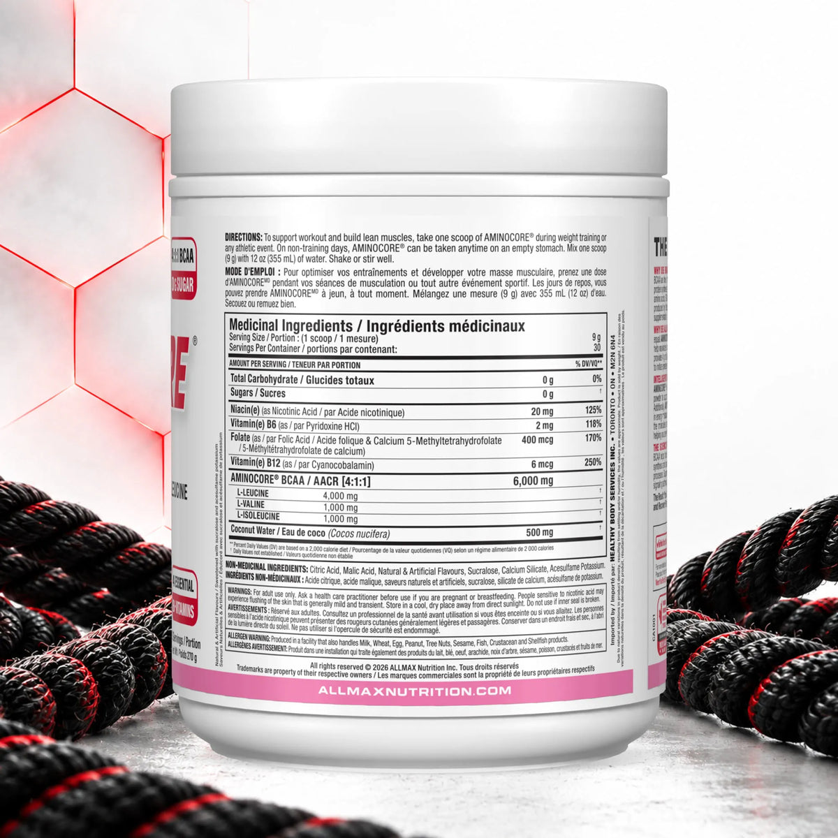 Aminocore : poudre de supplément BCAA