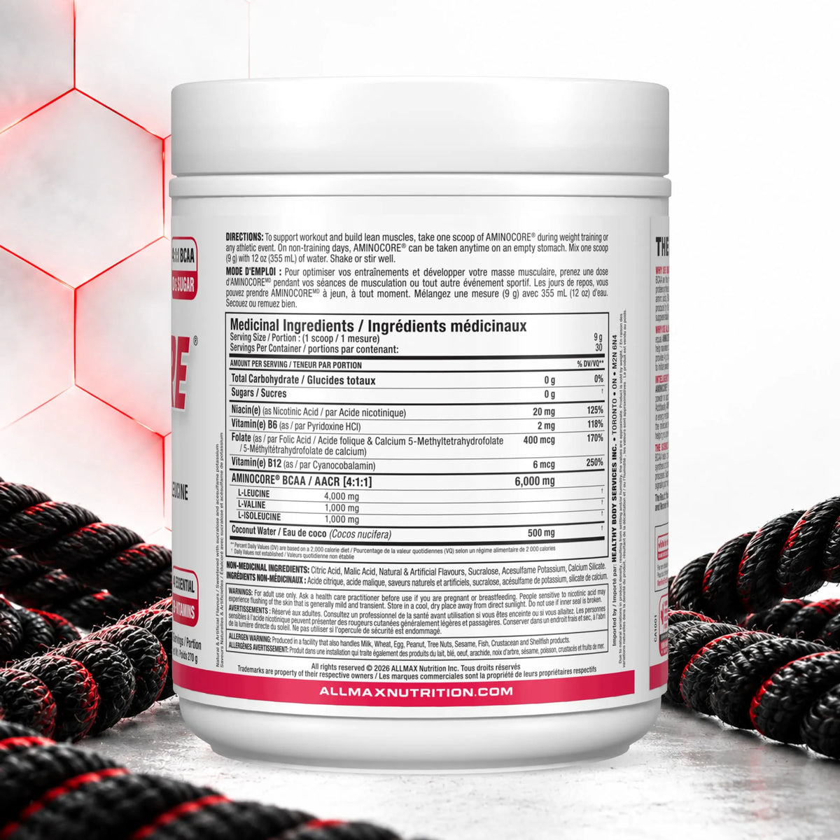 Aminocore : poudre de supplément BCAA