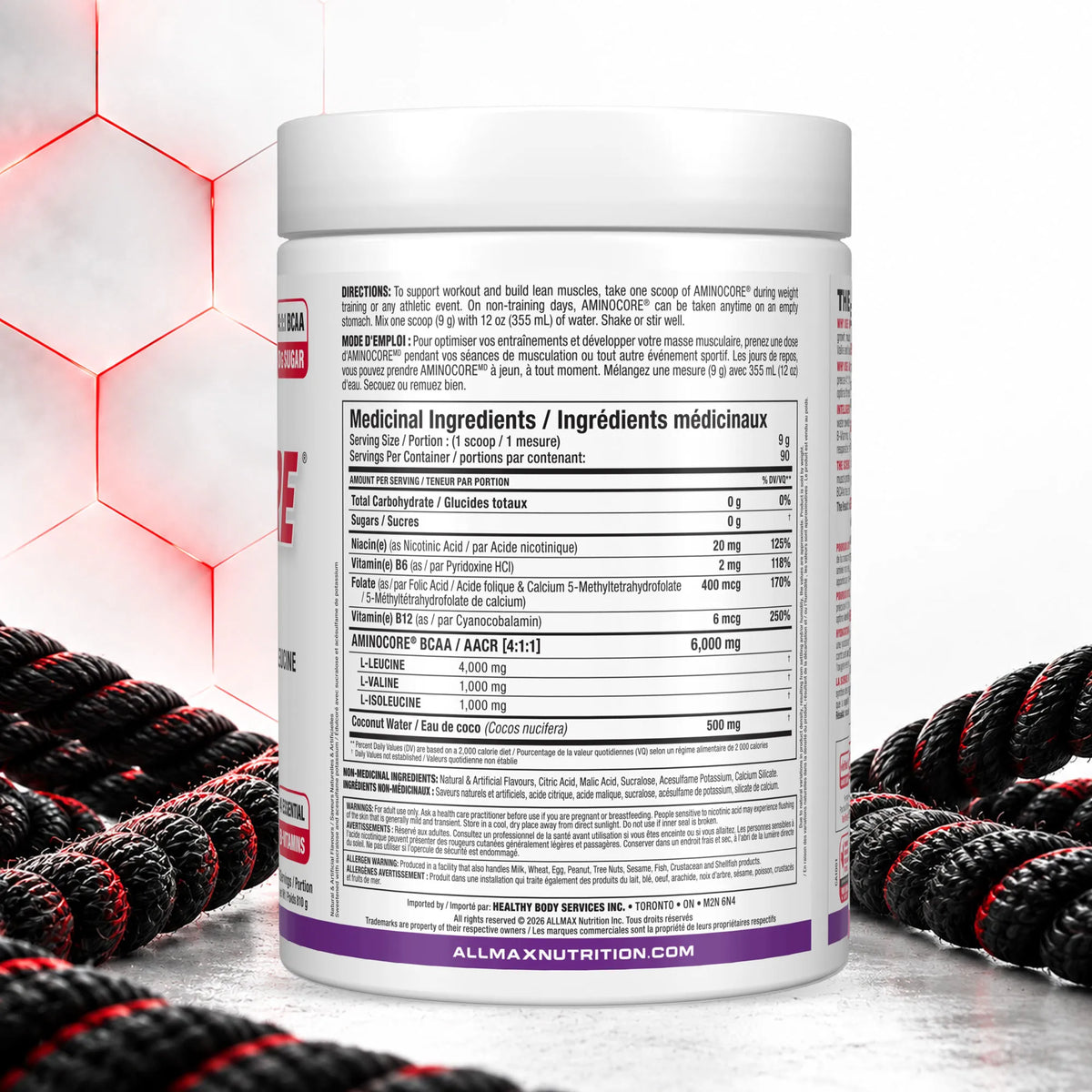 Aminocore : poudre de supplément BCAA