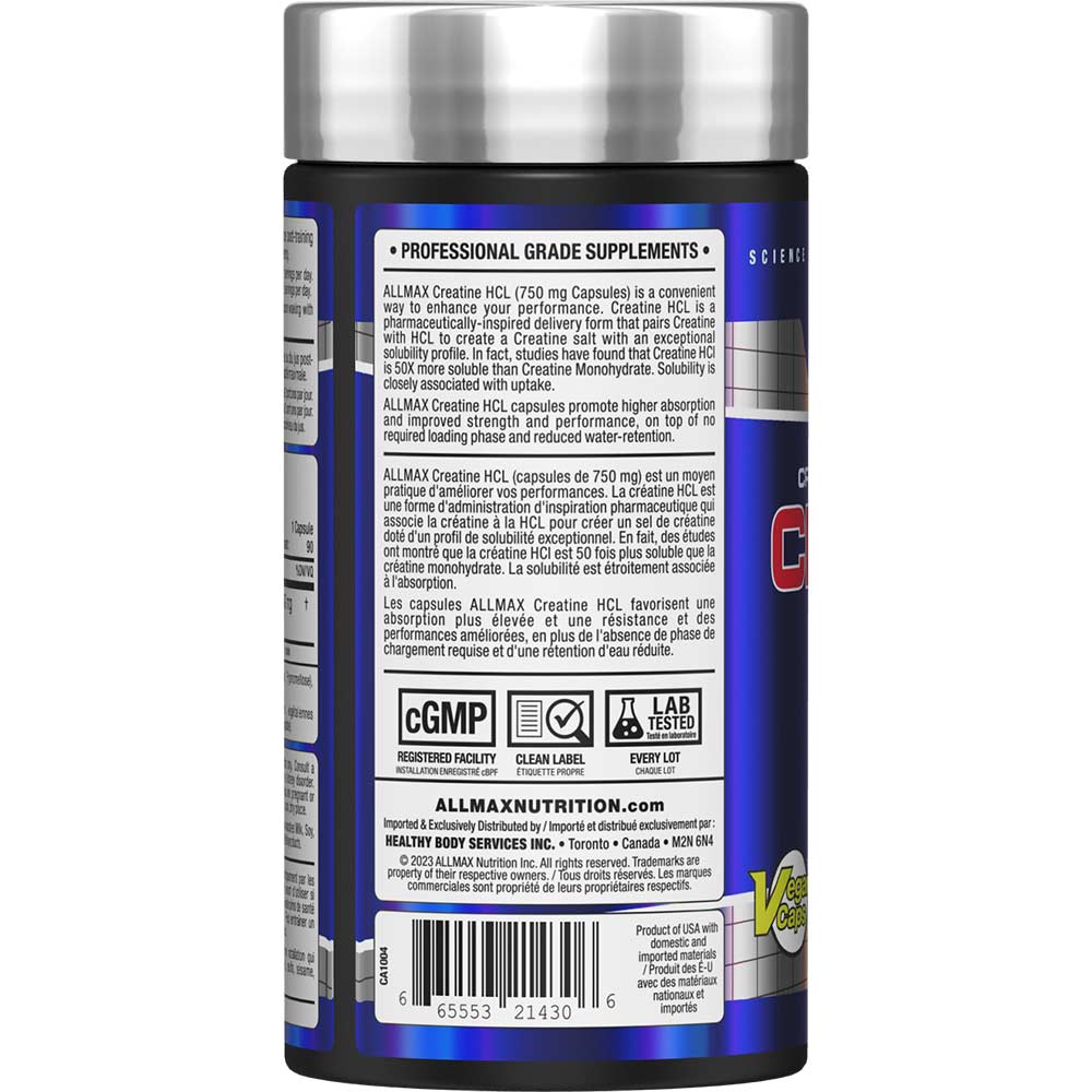 Creatine HCl by ALLMAX Nutrition in 90ct Size.