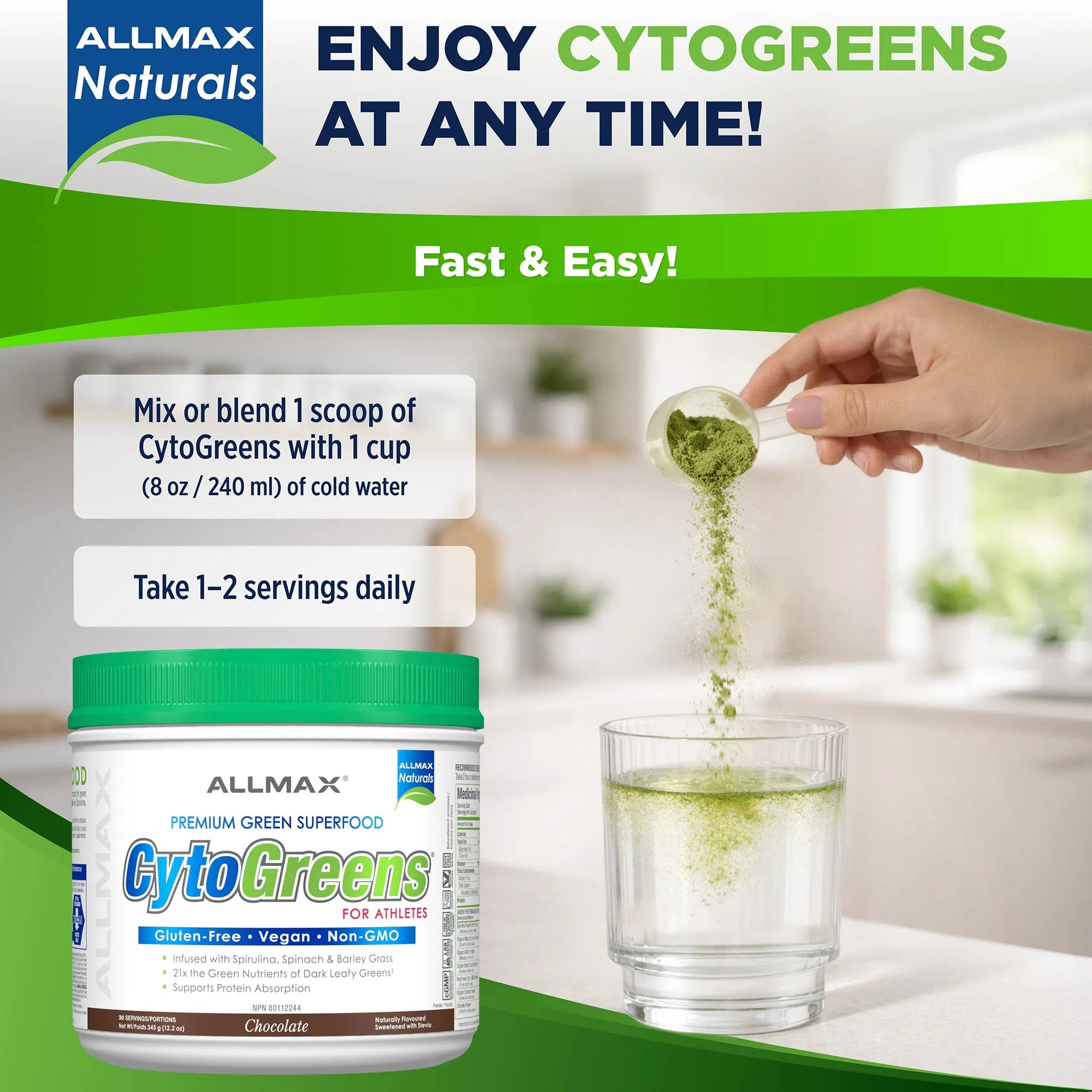 Cytogreens : poudre de légumes verts