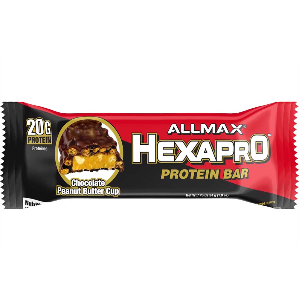 HexaPro Protein Bar by ALLMAX Nutrition in Peanut Butter Flavour and 54g Size.