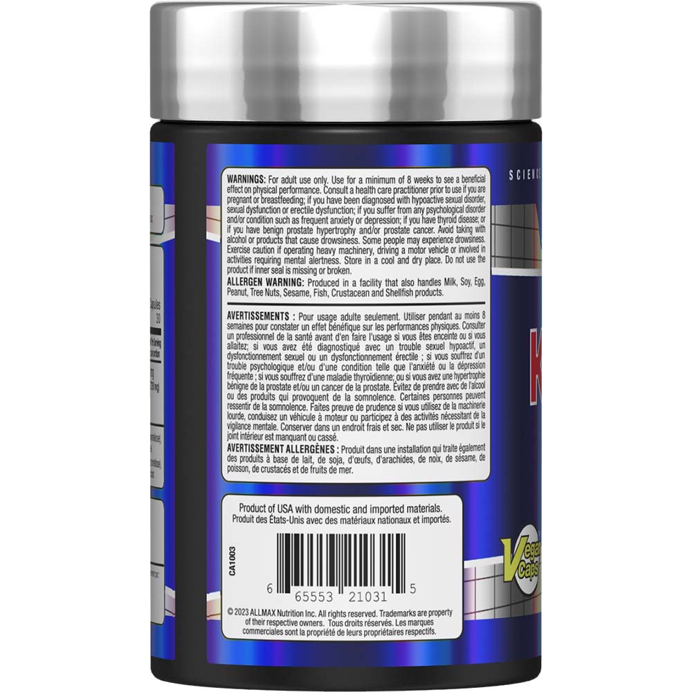 KSM66 by ALLMAX Nutrition in Flavour and 60ct Size.