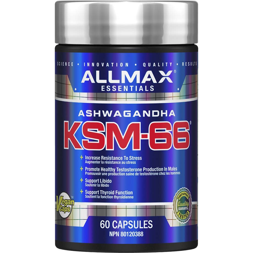 KSM66 by ALLMAX Nutrition in Flavour and 60ct Size.