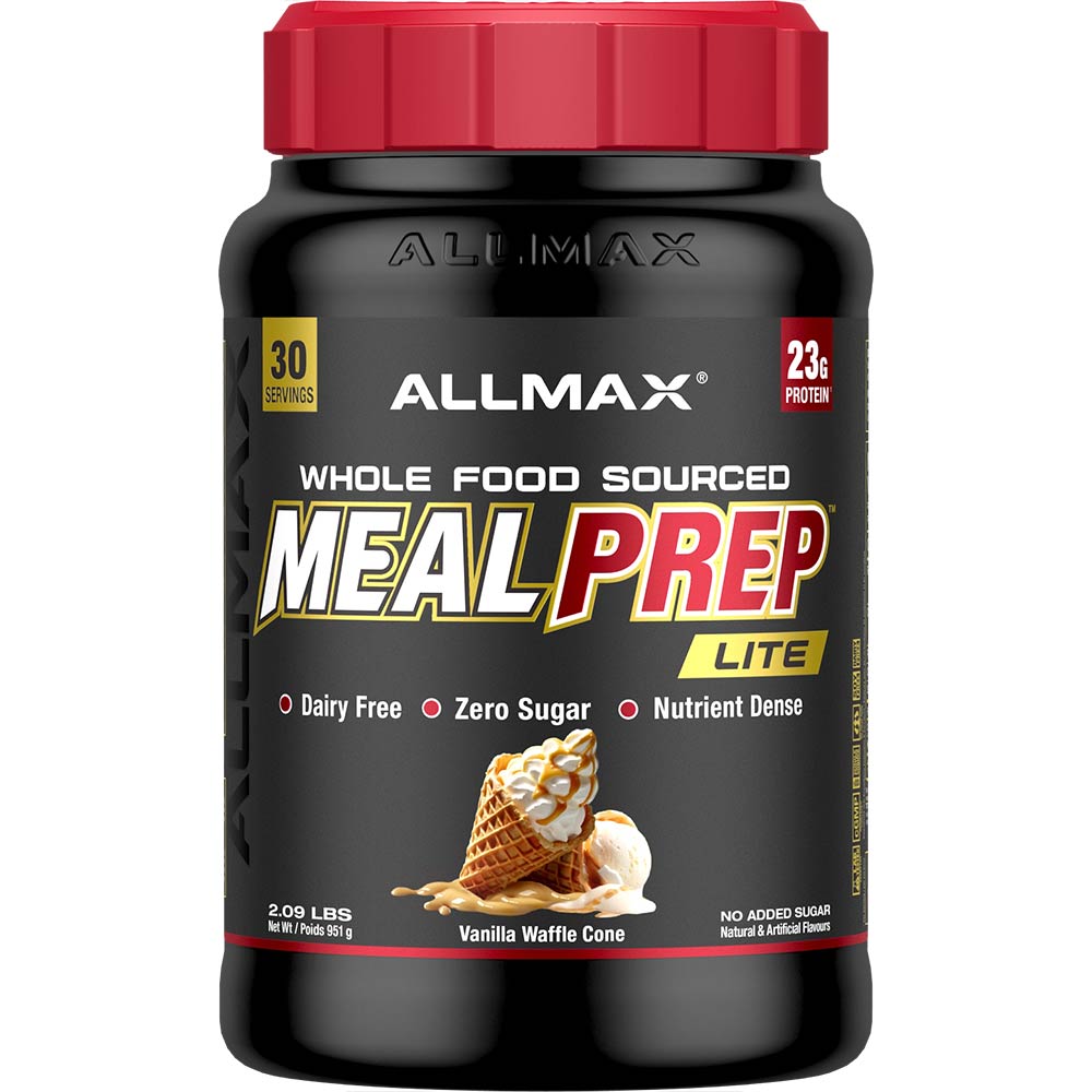 ALLMAX Meal Prep Lite supplement in Vanilla Waffle Cone flavour.