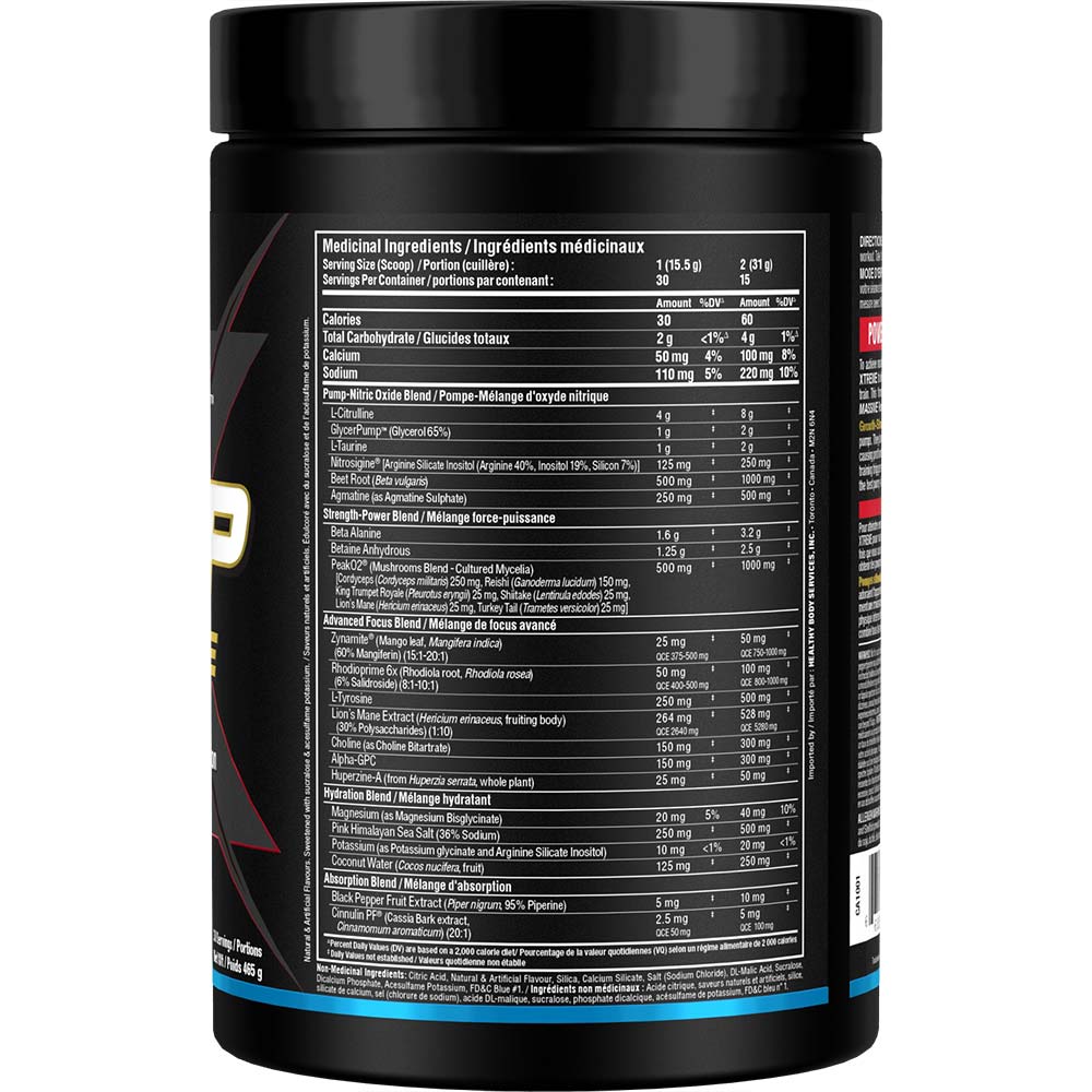 Impact Pump Xtreme by ALLMAX Nutrition in Blue Raspberry Flavor and 465g Size.