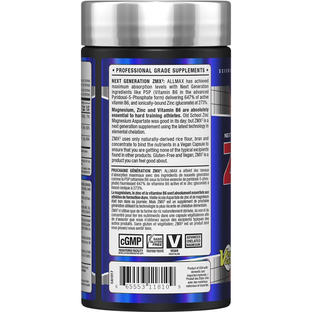 ZMX by ALLMAX Nutrition in 90ct Size.