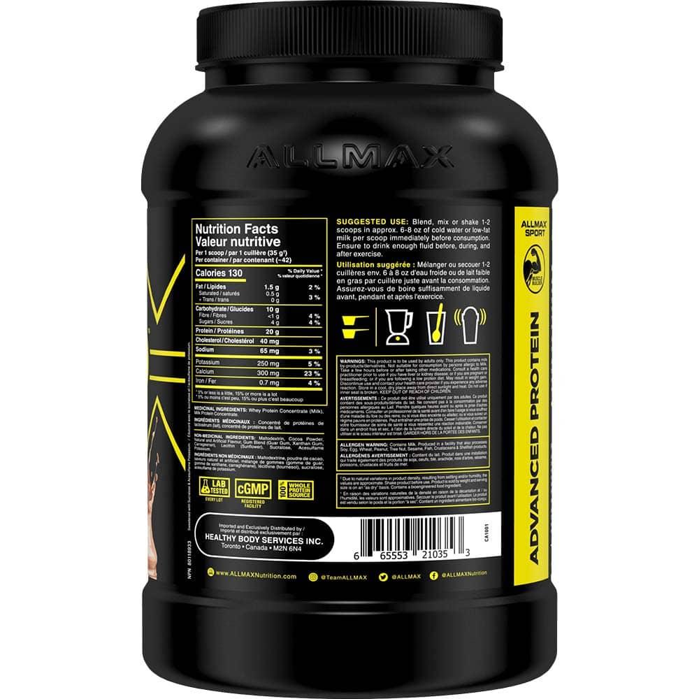Allpro by ALLMAX Nutrition in Chocolate Flavour and 3.2lb Size. SFP