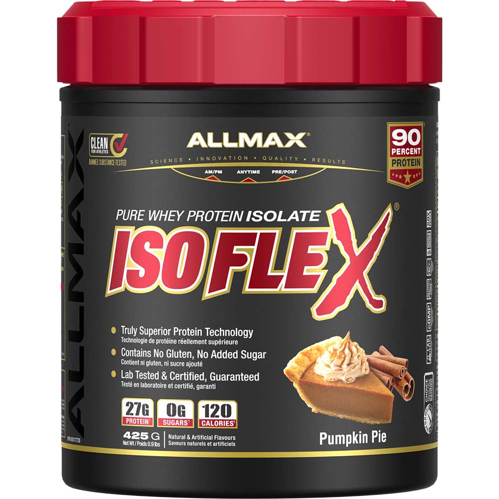 Isoflex by ALLMAX Nutrition in Pumpkin Pie Flavour and 425g Size.