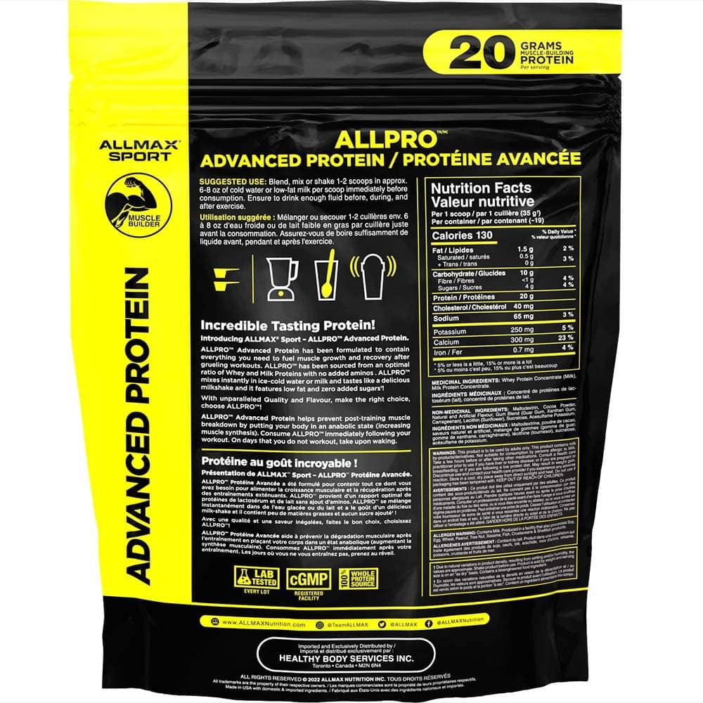 Allpro by ALLMAX Nutrition in Chocolate Flavour and 1.5lb Size. SFP