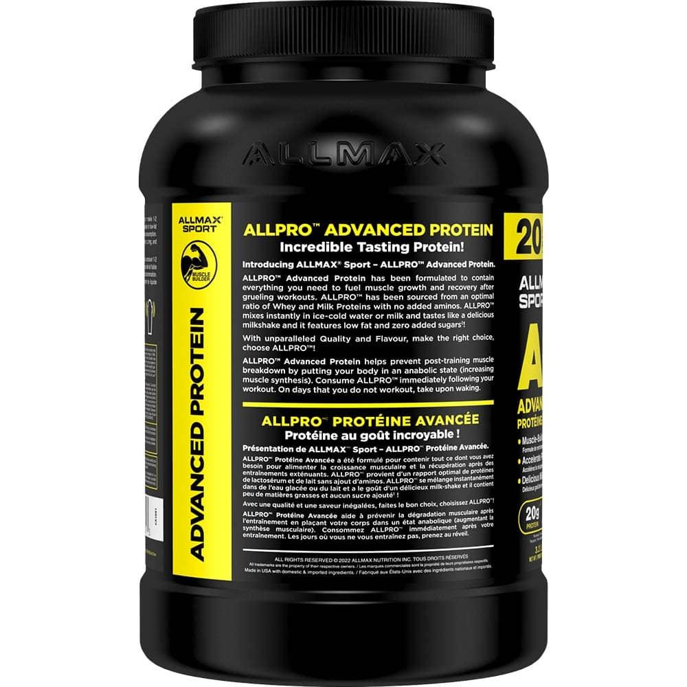 Allpro by ALLMAX Nutrition in Chocolate Flavour and 3.2lb Size.