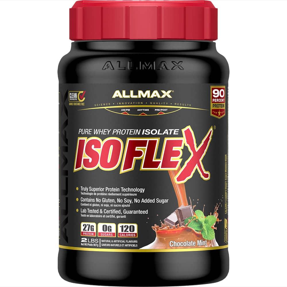 Isoflex: Whey Isolate Protein Powder allmaxnutrition 2 lb Chocolate Mint