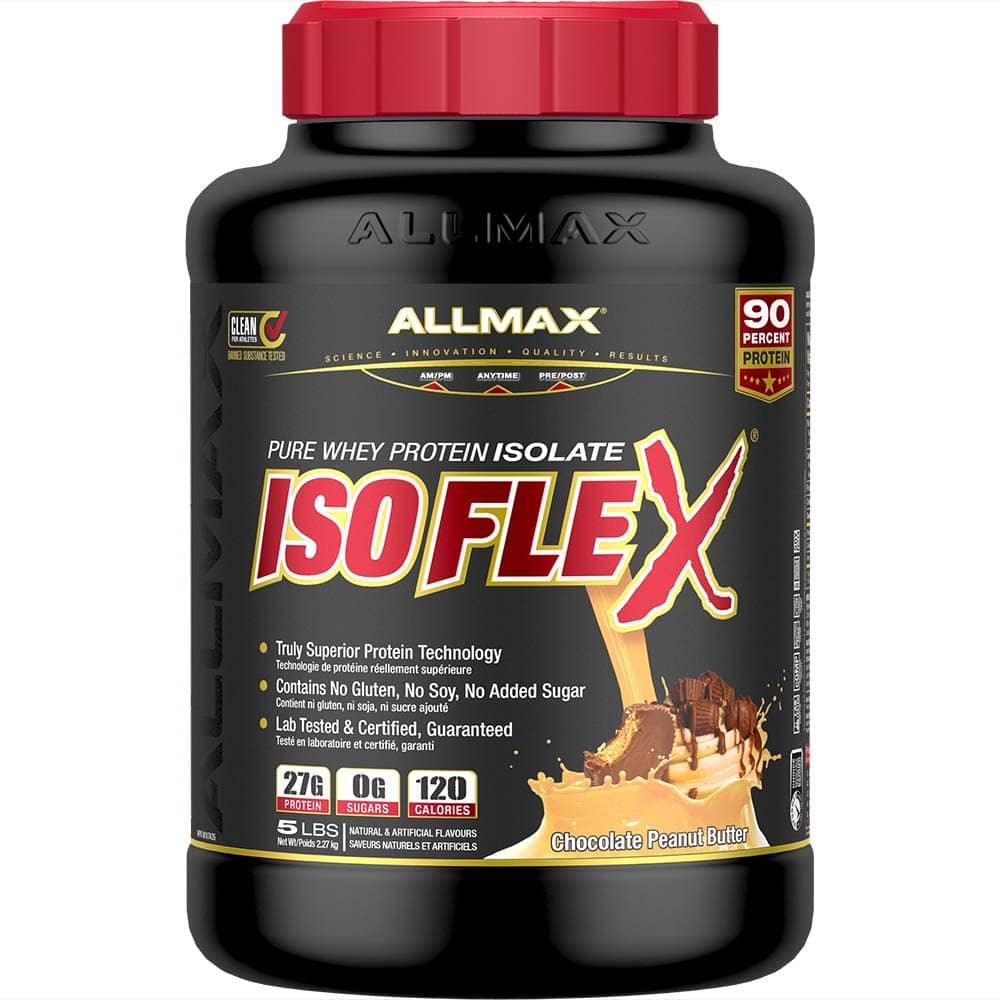 Isoflex: Whey Isolate Protein Powder allmaxnutrition 5 lb Chocolate Peanut Butter
