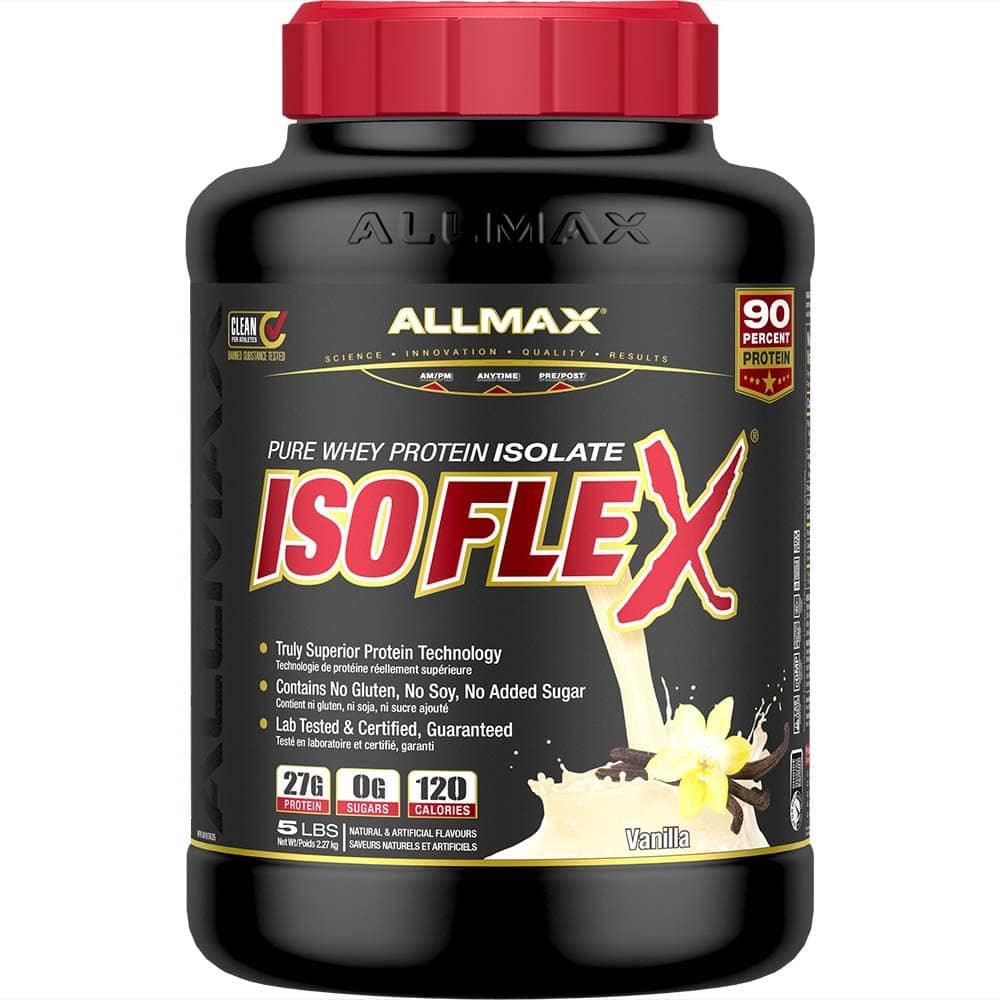 Isoflex: Whey Isolate Protein Powder allmaxnutrition 5 lb Vanilla