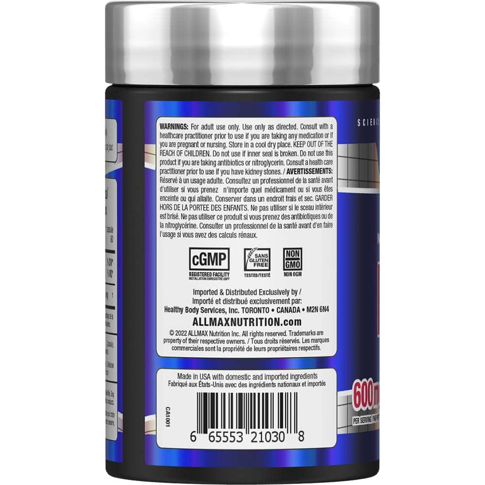NAC by ALLMAX Nutrition in 60ct Size.