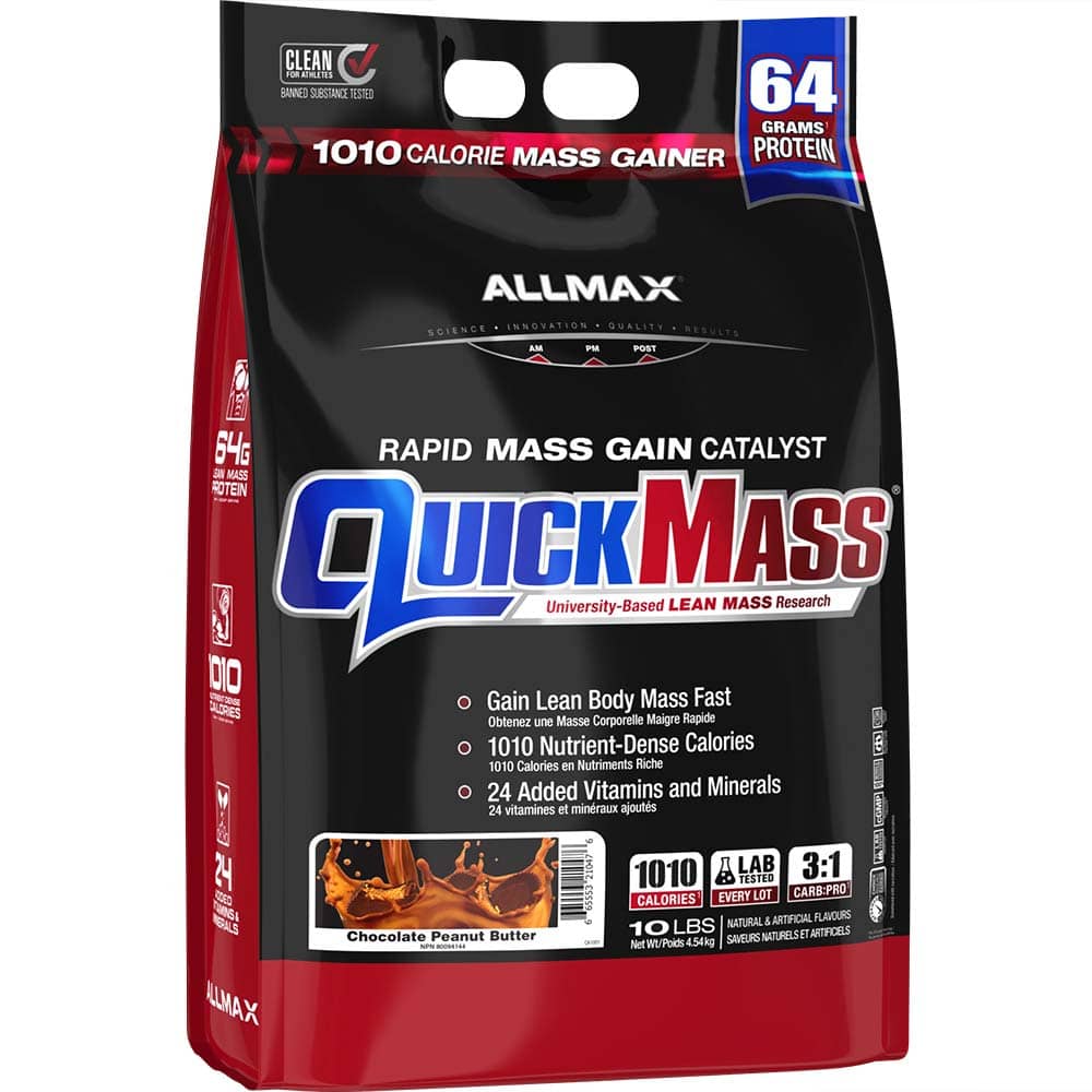 QuickMass Rapid Mass Gain Catalyst allmaxnutrition 10 lbs Chocolate Peanut Butter
