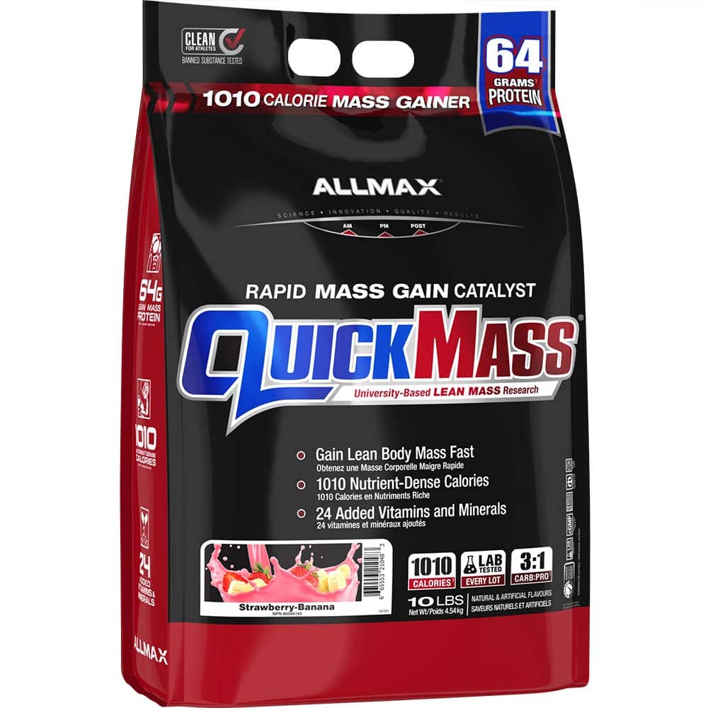 QuickMass Rapid Mass Gain Catalyst allmaxnutrition 10 lbs Strawberry Banana