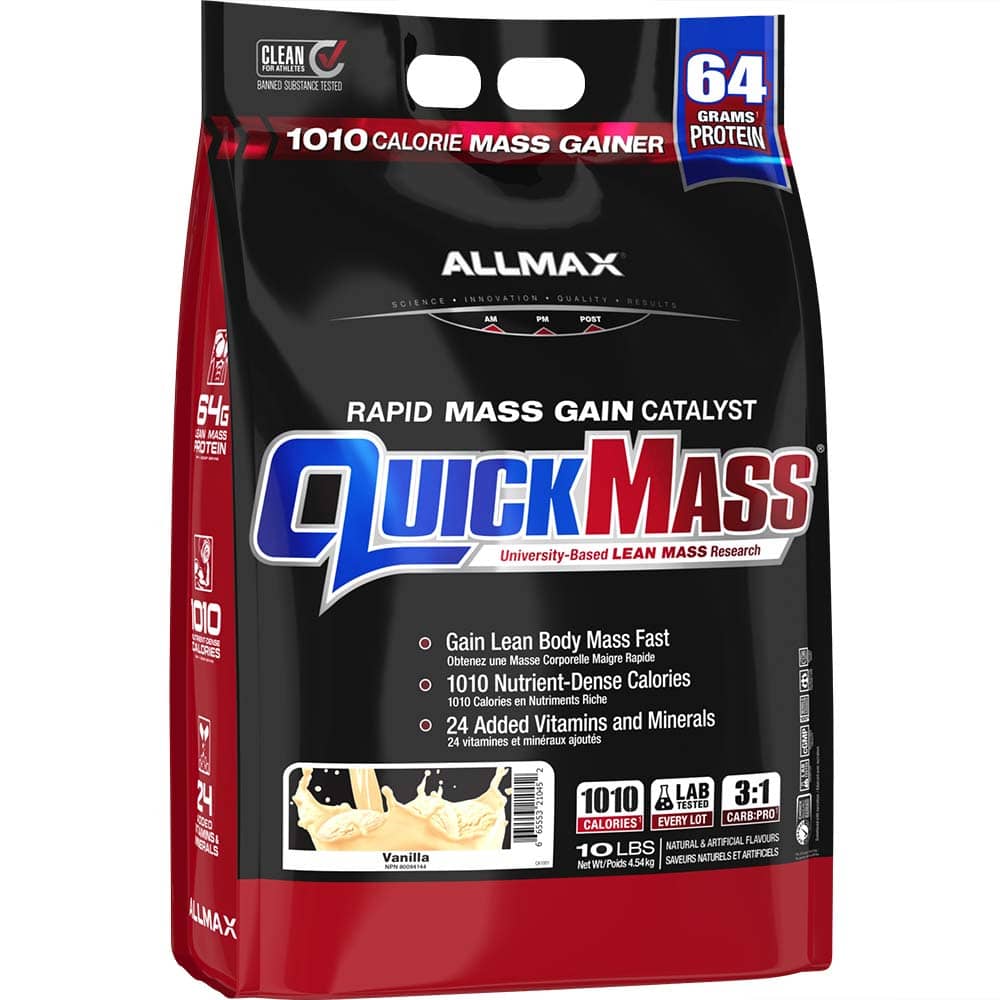 QuickMass Rapid Mass Gain Catalyst allmaxnutrition 10 lbs Vanilla